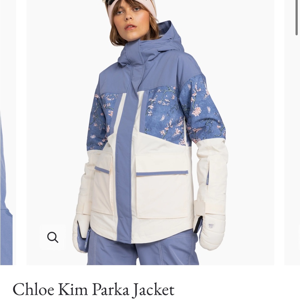 Roxy Women's Blue and Cream Ski Jacket